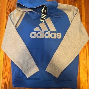 Adidas Blue and Gray Men's Hoodie NWT
